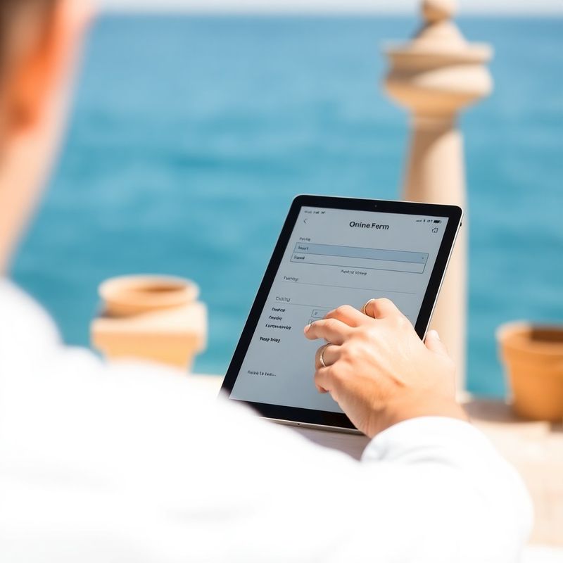 Osoba ispunjava online prijavnicu na tabletu