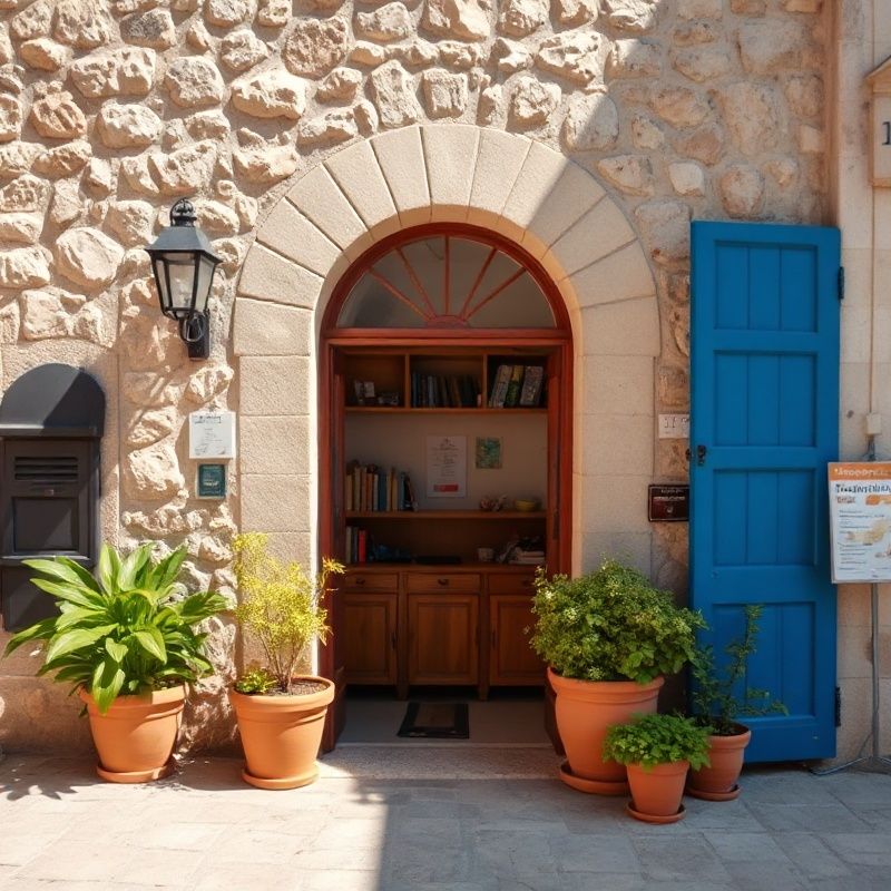 Ulaz u kameni ured u Dubrovniku sa sredozemnim biljem